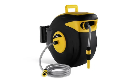 MSW Schlauchtrommel Automatik - 30 m - Bewässerung mit 30 m automatischer Schlauchtrommel, ideal für Garten und Haus. Die clevere Aufrollautomatik sorgt für Ordnung und einfache Handhabung, perfekt für stressfreies Bewässern.