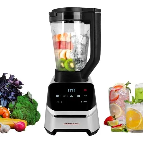 GASTROBACK Hochleistungsmixer 2000 Watt - 2L Tritanbehälter - Standmixer mit 2000 Watt Power und 7 Programmen für perfekte Ergebnisse. Ideal für Smoothies, heiße Suppen und mehr – leise und effizient!
