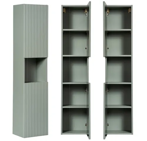 Lomadox Badezimmer Hochschrank, grün in grün von Lomadox