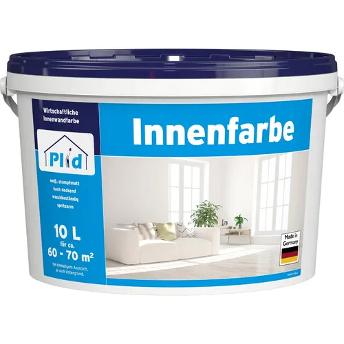 Wandfarbe weiß matt 10L - Polarweiß Innenfarbe für hohe Deckkraft - Farben: Hochdeckende, schnelltrocknende Innenfarbe für alle Zimmer. Ideal für schnelle Renovierungen mit geringer Geruchsentwicklung und abwaschbar.