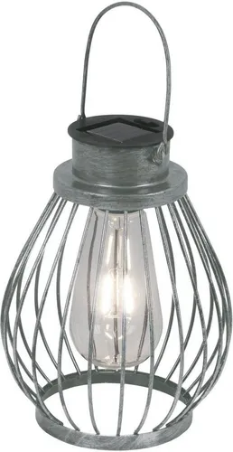 Näve LED Deko-Solarleuchte 21,5cm Silber - Elegante Tisch- und Gartenbeleuchtung - Lampen: Zierliche LED Deko-Solarleuchte mit modernem Filament-Leuchtmittel, ideal für stilvolle Akzente in Garten und auf dem Tisch.