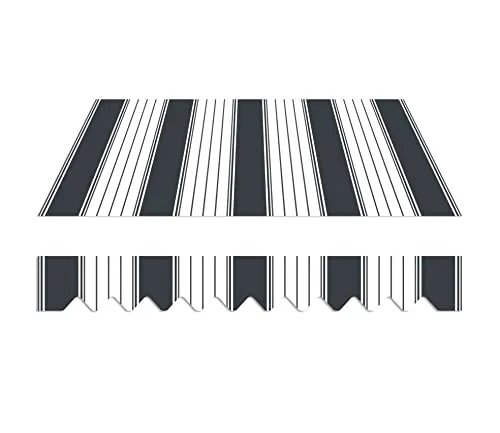 home Trends Markisenstoff 4m - Wasserabweisende Markisenbespannung 387 x 300 cm - Markisen aus robustem Polyester (280 g/m²), wasserdicht und UV-beständig. Ideal für eine langlebige Balkonmarkise. Lieferung beinhaltet nur das Tuch mit Volant, kein Gestell.