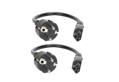 shortix Netzkabel (Schutzkontaktstecker auf Kleeblatt-Buchse). 30cm. 50cm. Netzkabel, Schutzkontaktstecker, Typ CEE 7/7, MickeyMouse-Buchse, Kleeblatt-Buchse, Typ C5 (30 cm), kurz