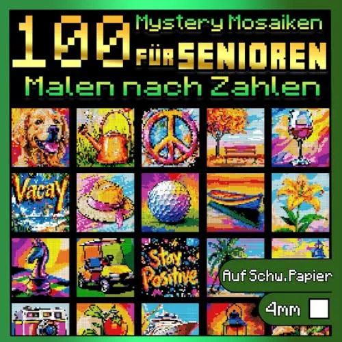 Produktbild Malen Nach Zahlen für Senioren: Mystery Mosaiken: Entspannendes Malbuch für Erwachsene mit faszinierenden versteckten Motiven – Anti-Stress ... Papier (malen nach zahlen erwachsene, Band 2) 100
