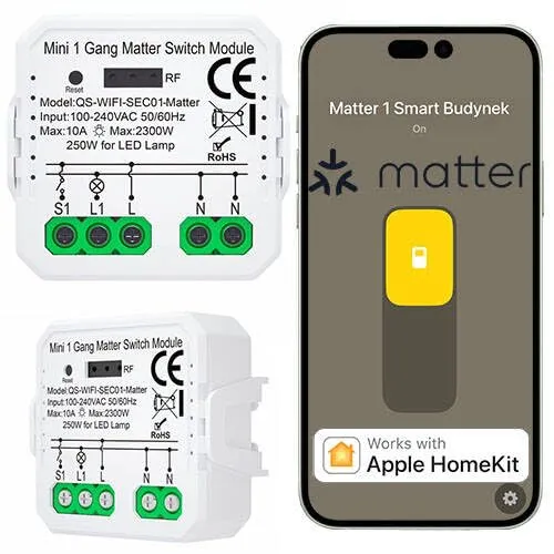Sone Smart One Matter Relais Schalter WLAN Unterputz 1 Kanal 10A | homekit, tuya smart life, apple, 230v, led 250w, timer, szenen, app