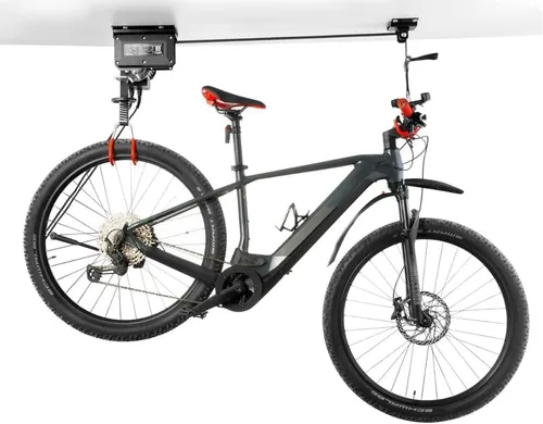 Pallit Elektrischer Fahrradlift BIKELIFT 100 kg - Fahrradhalterung für Decke mit 100 kg Tragkraft und 3 m Hubhöhe, ideal für E-Bikes und Kajaks. Platzsparend und einfach zu montieren, sorgt für sicheren Stauraum in Garage oder Keller.