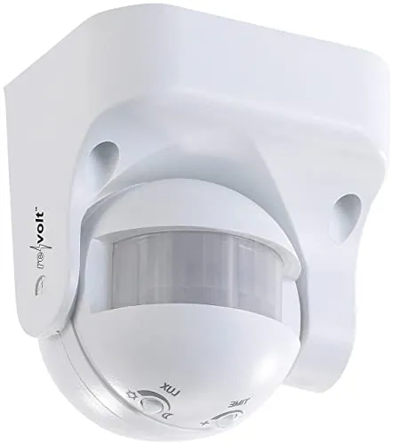 revolt Bewegungsmelder aussen: Vertikal schwenkbarer 180°-PIR-Bewegungsmelder, 230 V, IP44 (PIR Bewegungsmelder aussen, Outdoor, Dämmerungsschalter)