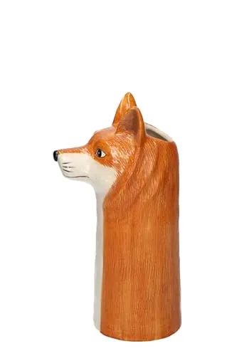 itsisa Kleine Deko Vase Fuchs orange H:10 cm aus Keramik - Vasen, Tiervase, Dekoration, Keramikvase, moderner Deko Stil
