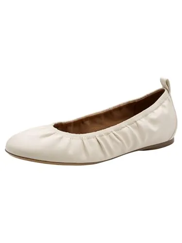 Tamaris Damen Ballerina Leder flach, weiß, 37 EU in weiß von Tamaris