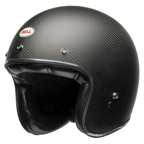 Bell Custom 500 Carbon Jethelm - Matt-Schwarz - L - Motorradhelm mit Carbon-Composite-Schale, 5 Schalengrößen für individuelle Passform und antibakterieller Innenauskleidung. Ideal für stilbewusste Fahrer, die Sicherheit und Komfort schätzen.