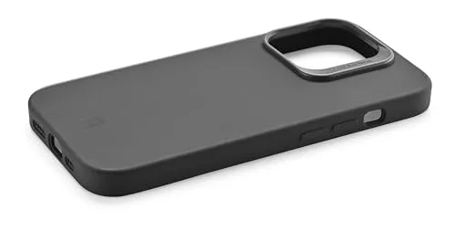 cellularline - Sensation+ für iPhone 15 - Weiche Silikon-Schutzhülle ohne Grip-Effekt - Geschützte Kanten, Tasten, Kamera und Anschlüsse - Schwarz