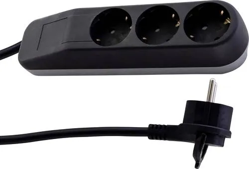 REV 0014330500 Steckdosenleiste 3fach Schwarz Schutzkontakt 1St.