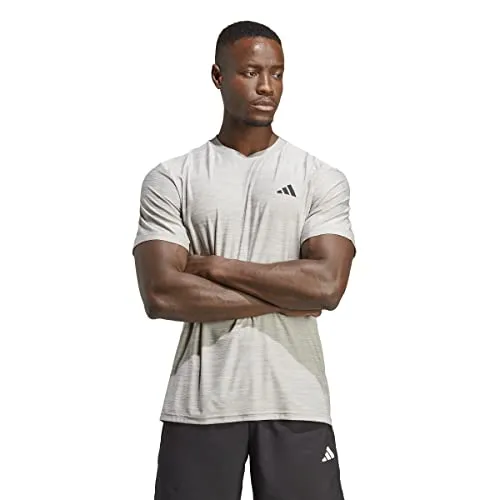 adidas Herren Train Essentials Stretch Training Tee, MGH Solid Grey/White/Black, XXL