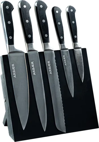 Arbaer Messerset mit Magnetblock 6-teilig - ABS-Griffe - im Geschenkkarton
