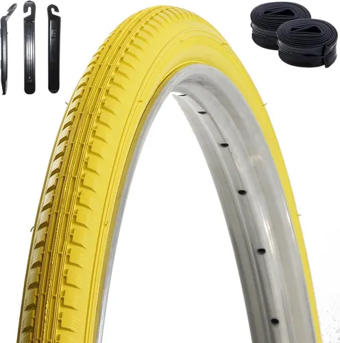Kenda K-142 Fahrradreifen Fahrradmantel Gelb 40-635 (28 x 1 1/2) inkl. Reifenheber 1 x