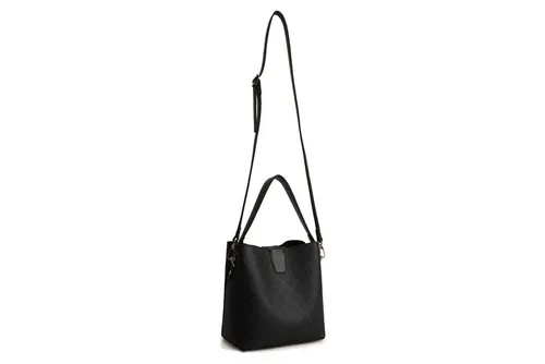 Beuteltasche Handtasche Schultertasche Bag Schwarz Grau - Stylische Beuteltasche für Damen in Schwarz und Grau. Perfekt für jeden Anlass, bietet viel Platz und ist aus strapazierfähigem Material gefertigt.