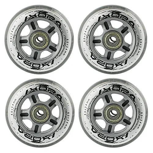 Inliner Rollen, für Freizeit-Skating PU 80mm/82A 4 St. + Lager ABEC7 8 St. Nils