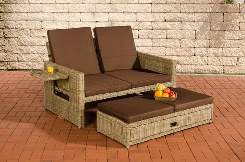 CLP Polyrattan Sofa Ancona 5mm, natur Terrabraun von CLP