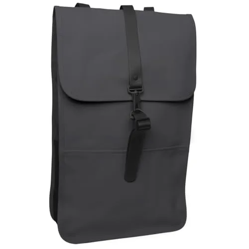 RAINS Unisex Rucksack Backpack W3 Dunkelgrau OS - Wasserdichter Rucksack für den Alltag, mit gepolstertem Laptop-Fach für 15