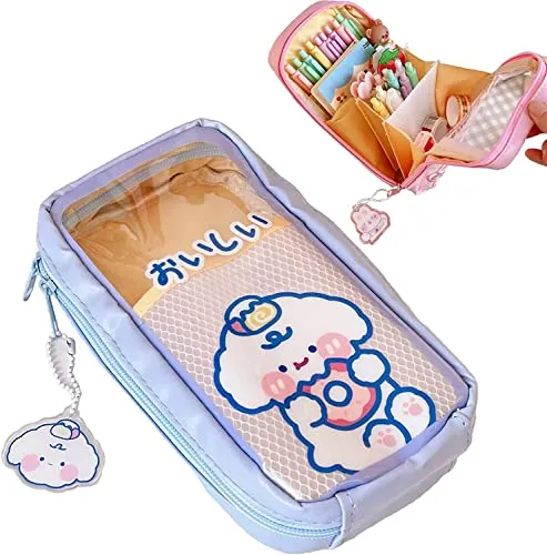 Kawaii Federmäppchen – niedliches Federmäppchen, ästhetisch für Mädchen, große Kapazität, Stiftebeutel, robuste Tasche, Schulbedarf für Teenager-Mädchen – kann 60 + Stifte halten