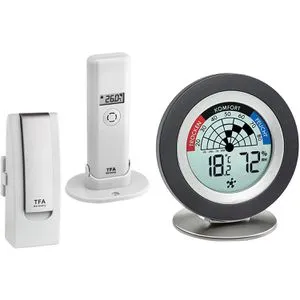 TFA Thermo-Hygrometer WeatherHub Cosy Radar - App-fähig, WLAN, -40 bis 70°C - Wetterstationen mit umfassender Temperatur- und Luftfeuchtigkeitsüberwachung. Ideal für Schimmelprävention dank grafischer Langzeitdaten und Smartphone-App.