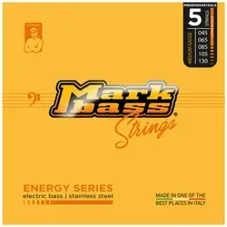 Markbass Energy 5 STS 045-130 RW - Gitarren- & Bass-Zubehör, handgewickelte Roundwound Saiten für E-Bass mit obertonreichem Klang und hohem Kohlenstoffgehalt für beste Spielbarkeit.