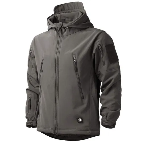 wasserdichte Herren-Jacke, lässiger Kapuzenmantel, gefüttert mit Softshell-Fl...