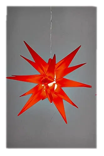 formano Weihnachtsstern zum Anhängen beleuchtet 35cm Hänger Stern in 3D-Optik mit LED-Licht Deko Weihnachten Fensterschmuck
