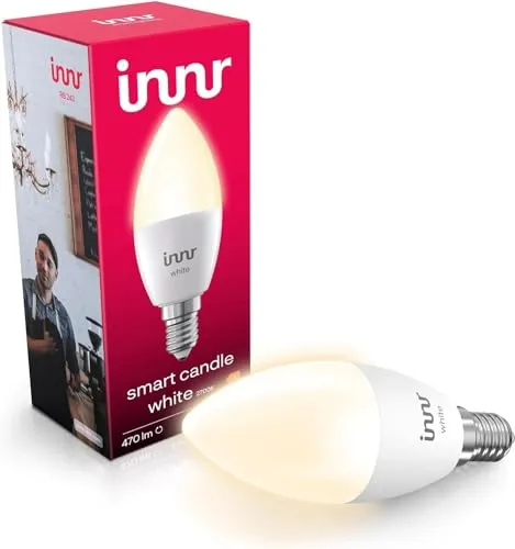 innr Zigbee Smart Lampe E14, funktioniert mit Alexa und Hue* (Bridge erforderlich), Warmweiß, Glühbirne E14 Dimmbar, Smart Home Lampe, 1 Stück