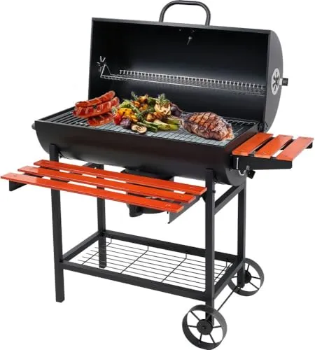 Holzkohlegrill 71x34,5 cm mit Deckel und Ablage von LUND