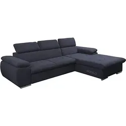 Ecksofa NILU mit Schlaffunktion und Bettkasten in schwarz von MOEBLO