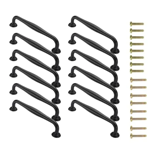 WEIDU 12er 128mm Schwarz Schrank Türgriff Küchengriff Kleiderschrank Knöpfe Griffe Möbelgriffe Knopfe Türgriffe