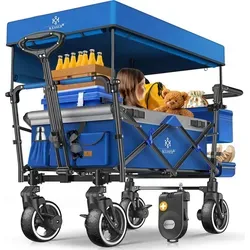 KESSER® Bollerwagen Faltbar GTS-9100 mit Dach in blau von Kesser