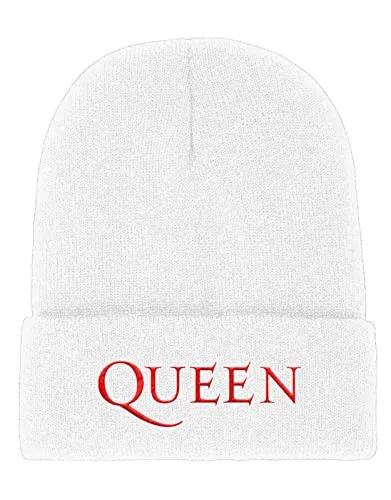 Queen Mütze Beanie Classic band Logo Nue offiziell Weiß Unisex One Size