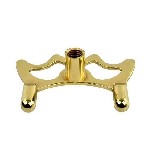 Winsport Queuebrücke, Profi Spielhilfe Messing flach für Billard und Snooker, Aufsatz mit Gleitmulden zur präzisen Stellung des Queues, Alugewinde zum Aufschrauben auf Brückenqueue