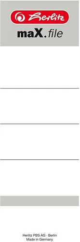 Herlitz Ordnerrücken Etikett maX.file 60 x 190 mm weiß 10 Etiketten