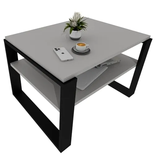 CraftPAK Kaja 63 Couchtisch aus hochwertigem Holzwerkstoff - Beistelltisch fürs Wohnzimmer, stabil und modern mit zusätzlicher Ablagefläche, kratzresistent und ideal für moderne Einrichtungen.
