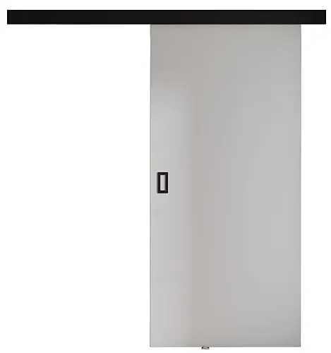 KIER FURNITURE Schiebetür Komplettset WERDI 100 - Innentüren Komplettset - Wohnzimmer Schiebetür - Modern Schiebetüren - Sliding Door - Tür Schwarz 106x205x1,6 cm