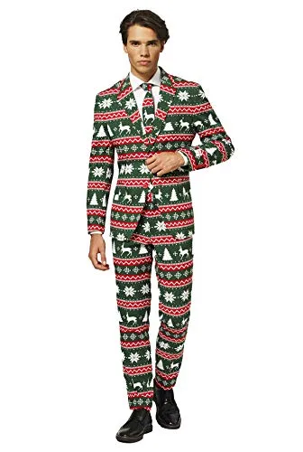 OppoSuits Weihnachtsanzug für Herren – Festive Green, 48 EU in grün von OppoSuits