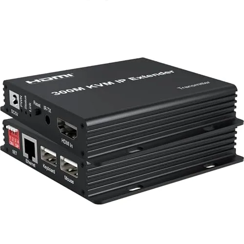 m HDMI KVM IP Extender auf RJ45 Cat6 mit Ethernet Kabel 1080p – Multipoint Connect Network Switch Support PC DVR TV Maus Tastatur 300