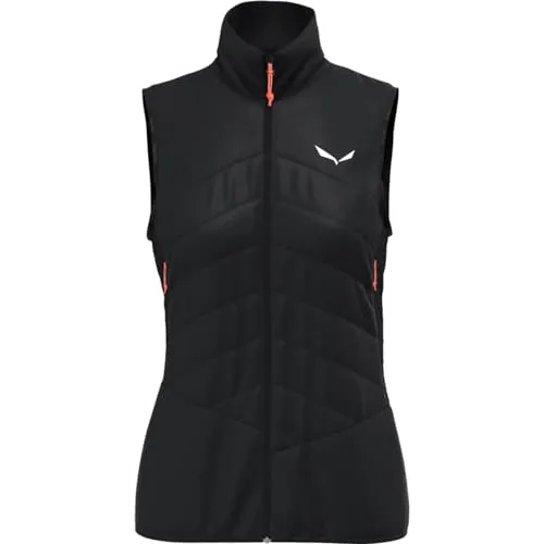 SALEWA Damen Ortles Hyb Twr Vest - Schwarz, Größe 44 - Wander- & Outdoor-Weste für Frauen, ideal für Freizeit und Aktivitäten im Freien. Die SALEWA Ortles Hyb TWR Vest bietet hervorragende Bewegungsfreiheit und ist aus hochwertigen, anpassungsfähigen Materialien gefertigt.