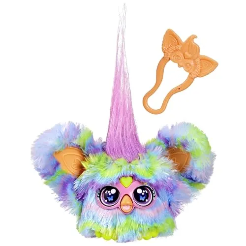 Furby Furblets Swee-Dee Mini Plush Toy - Puppen Zubehör mit über 45 Soundeffekten, ideal für Kinder ab 6 Jahren. Swee-Dee bringt Frühlingsfreude und lässt sich leicht an Rucksäcken befestigen!