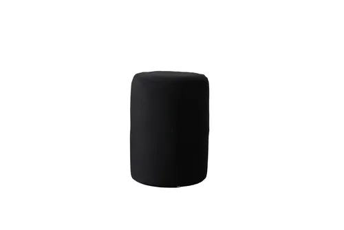 Xlmoebel Hocker Schwarzer gepolsterter Sitzhocker aus Polyester für Wohnzimmer (1 St., Hocker), Hergestellt in Europa