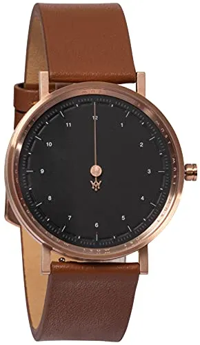 MAST MILANO BS12-RG504M.BK.09I Einzeigeruhr für Herren - Armbanduhren für Herren mit ultra dünnem Quarzwerk, nur 5.50 mm dick und 5 ATM wasserdicht – stilvoll und funktional.