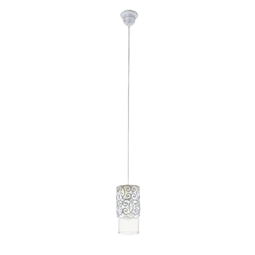 EGLO Pendelleuchte Cardigan - 1-flammige Hängelampe in Grau-Blau - Deckenlampe aus Stahl und Glas, ideal für moderne Wohnräume. Mit einer Höhe von 120 mm und einem eleganten Design bringt sie stilvolles Licht in Ihr Zuhause.