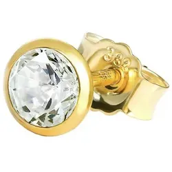 NKlaus Einzel Ohrstecker 5,0mm Gelbgold 333 - Ohrringe für Damen | Elegantes und zeitloses Design mit funkelndem Zirkonia, ideal für jeden Anlass und hohen Tragekomfort.