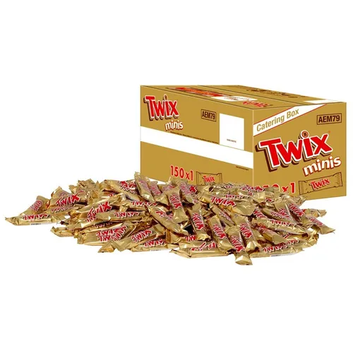 Twix Minis im Großverbrauchergebinde - Feine Schokolade in praktischen Mini-Riegeln, ideal für Partys oder Veranstaltungen mit 150 Riegeln im 11,26€ pro kg.