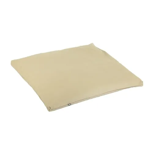 Bodhi Meditationsmatte ZABUTON | ECO Serie | Klassische Yoga Matte mit abnehmbarem Bezug aus 100% Bio-Baumwolle | Meditationsunterlage mit Reißverschluss | 80 x 80 x 5 cm | Light Taupe