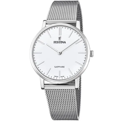 Festina Herren Uhr F20014/1 - Swiss Made - Armbanduhr aus Edelstahl mit elegantem Design, wasserdicht bis 5 bar, ideal für stilbewusste Herren.
