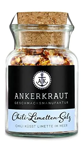 Ankerkraut Chili-Limetten-Salz, 70g im Korkenglas, Speise-Salz Mischung für Steak Fisch Salat Asia Gerichte, Allrounder mit Geschmack und Qualität